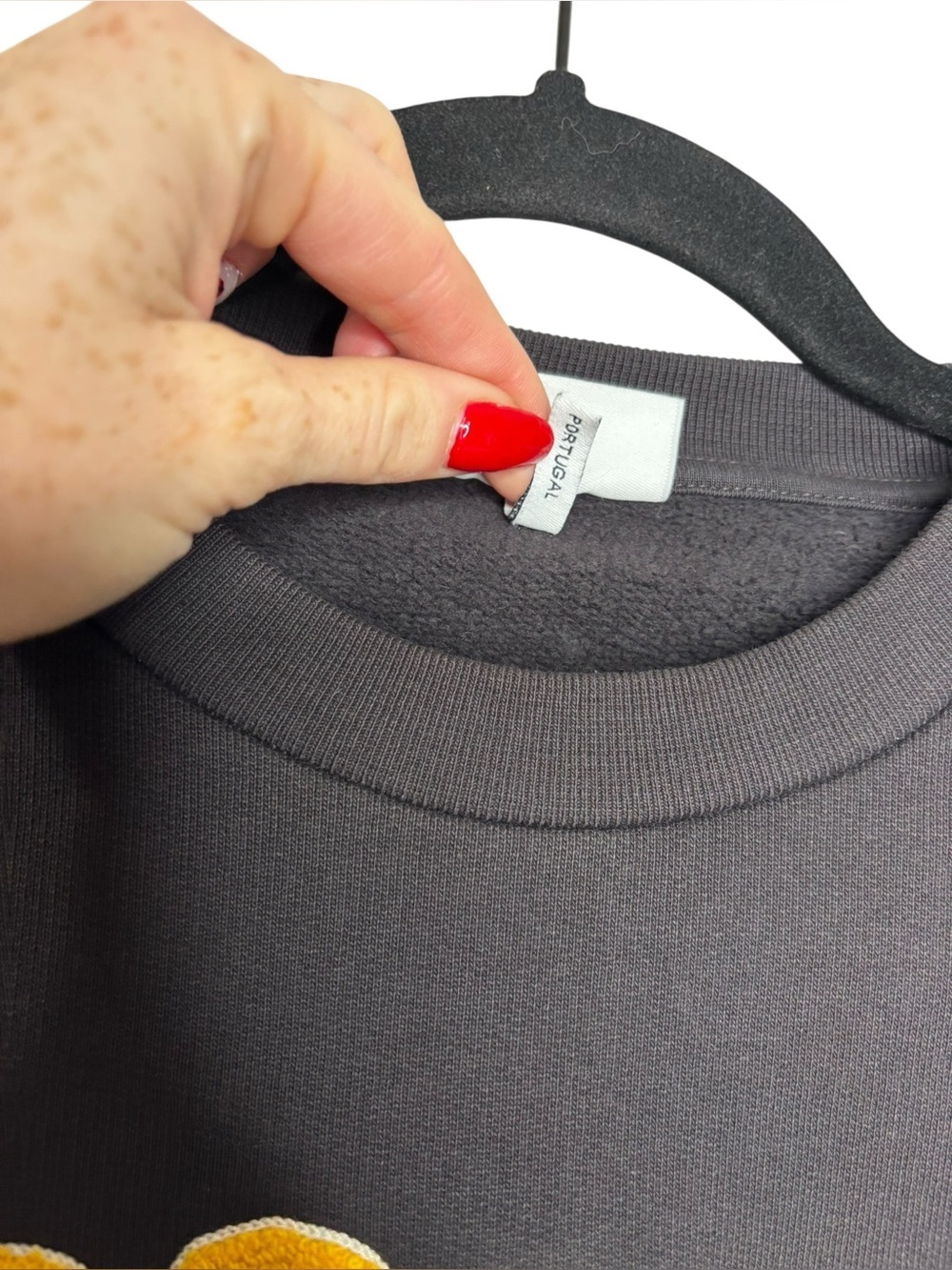 Ganni Black Cropped Sweatshirt with Yellow Logo - Picture 5 of 12